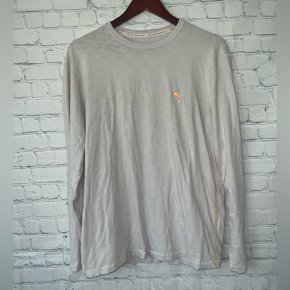 Tommy Bahama Gray & Green Floral long sleeve shirt size M - Picture 4 of 9